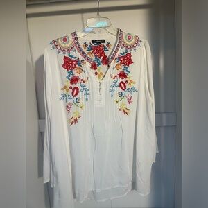 Boutique style embroidered tunic